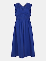 Accessorize Blue Sleeveless Ruched Midi Dress - Image 4 of 4