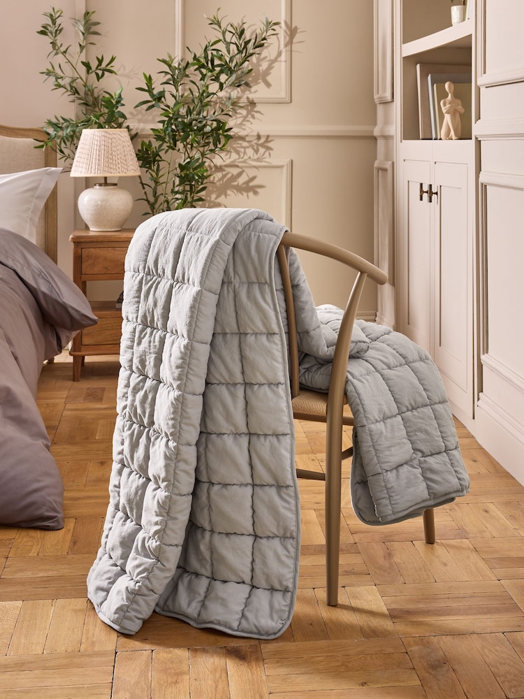 Grey Darcie Textured Quilted Bedspread - Image 2 of 4
