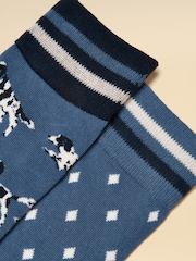 Joules Men's Kingsbury Blue Dog Socks 2 Pack (size 7-12) - Image 3 of 3