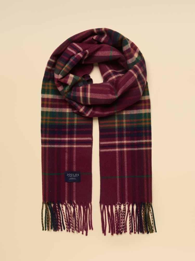 Joules Langtree Red Check Scarf - Image 1 of 6