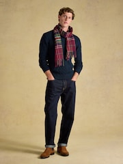 Joules Langtree Red Check Scarf - Image 3 of 6