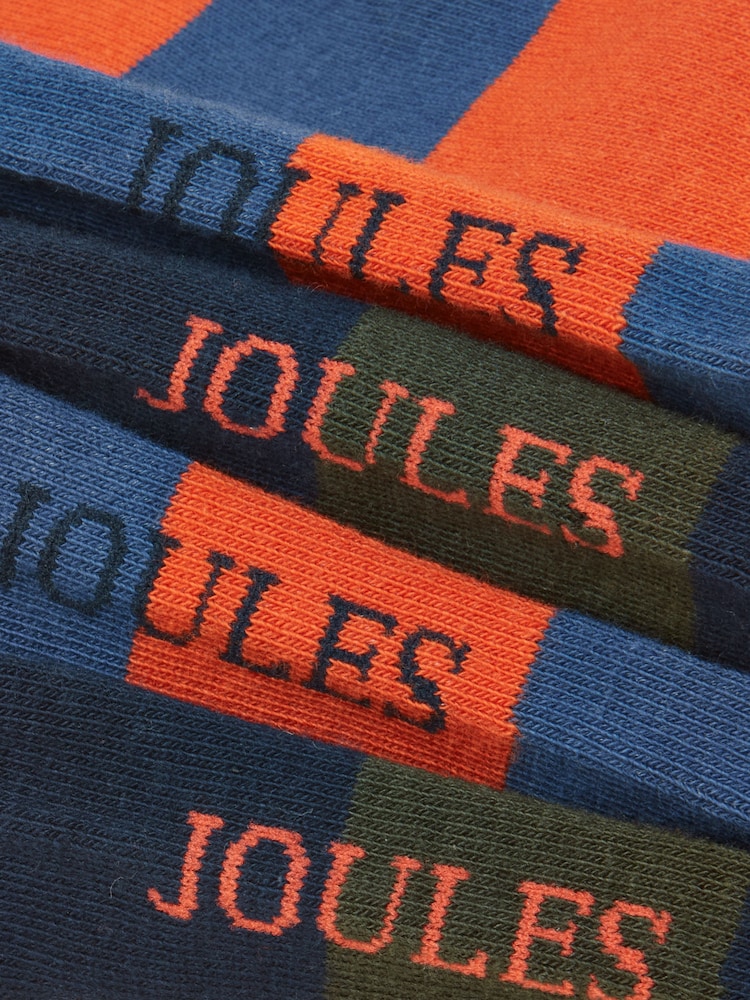 Joules Men's Kingsbury Blue Rugby Stripe Socks 2 Pack (size 7-12) - Image 2 of 3 Joules Men's Kingsbury Blue Rugby Stripe Socks 2 Pack (size 7-12) - Image 2 of 3