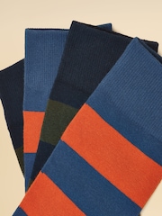 Joules Men's Kingsbury Blue Rugby Stripe Socks 2 Pack (size 7-12) - Image 3 of 3