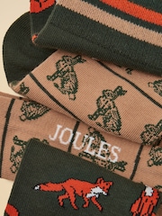 Joules Men's Kingsbury Green Fox Socks 2 Pack (size 7-12) - Image 3 of 3
