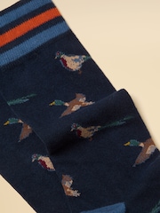 Joules Men's Kingsbury Navy Birds Socks 2 Pack (size 7-12) - Image 2 of 3