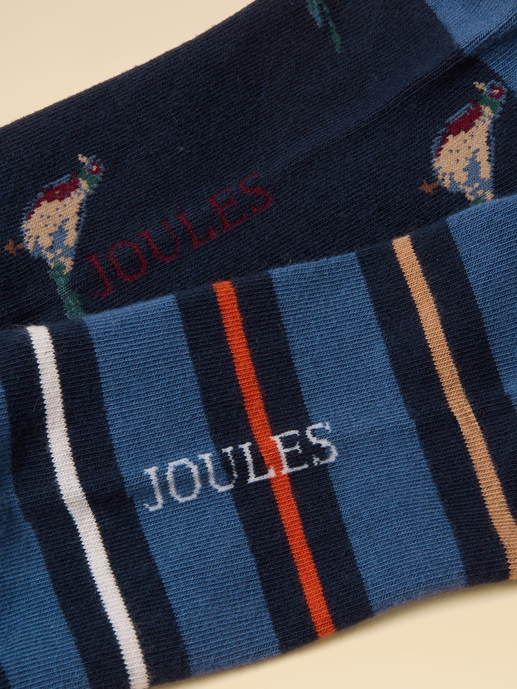 Joules Men's Kingsbury Navy Birds Socks 2 Pack (size 7-12) - Image 3 of 3 Joules Men's Kingsbury Navy Birds Socks 2 Pack (size 7-12) - Image 3 of 3