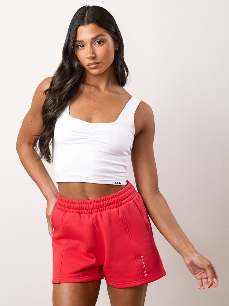 Gym King White Ruched Jersey Vest - Image 1 of 11