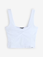 Gym King White Ruched Jersey Vest - Image 11 of 11