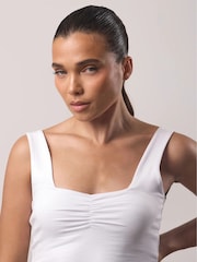 Gym King White Ruched Jersey Vest - Image 5 of 11