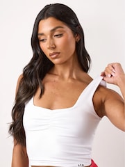 Gym King White Ruched Jersey Vest - Image 8 of 11