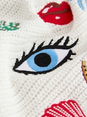 Eleanor Bowmer Ecru Knitted Embroidered Vest - Image 3 of 3