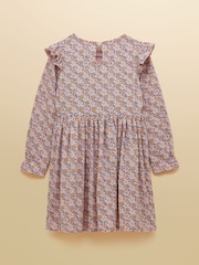 Joules Pink Girls' Horse Ditsy Long Sleeve Jersey Dress - Image 2 of 5