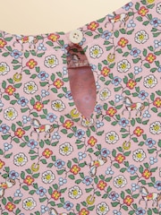 Joules Pink Girls' Horse Ditsy Long Sleeve Jersey Dress - Image 5 of 5