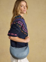 Joules Jade Light Blue Half Moon Adjustable Cross-Body Bag - Image 2 of 8