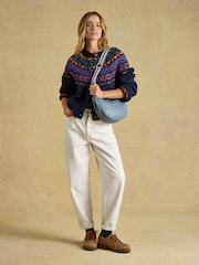 Joules Jade Light Blue Half Moon Adjustable Cross-Body Bag - Image 3 of 8