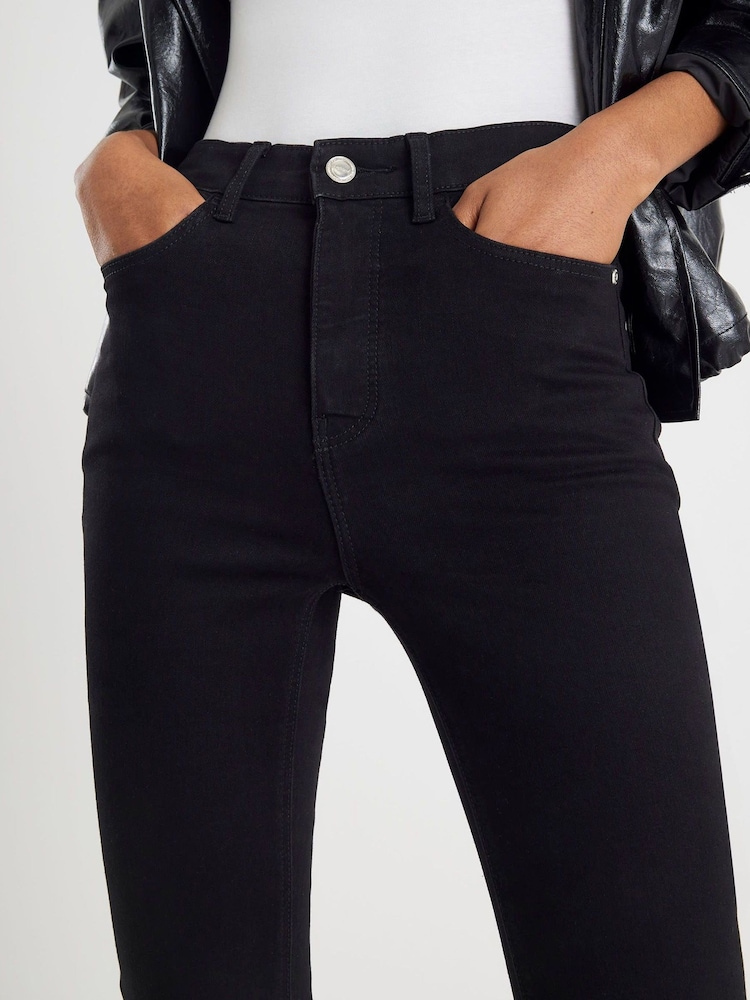 River Island Black High Rise Sculpt Flare Jeans - Image 4 of 4
