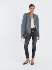 River Island Black High Rise Sculpt Mom Jeans - Image 3 of 6