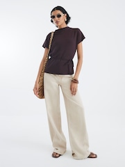 River Island Short Sleeve Premium Belted T-Shirt - صورة 1 من 4