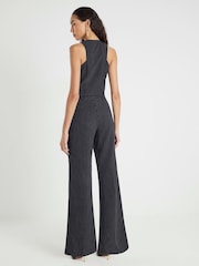 River Island Black Pinstripe Soft Flare Trousers - Image 2 of 6