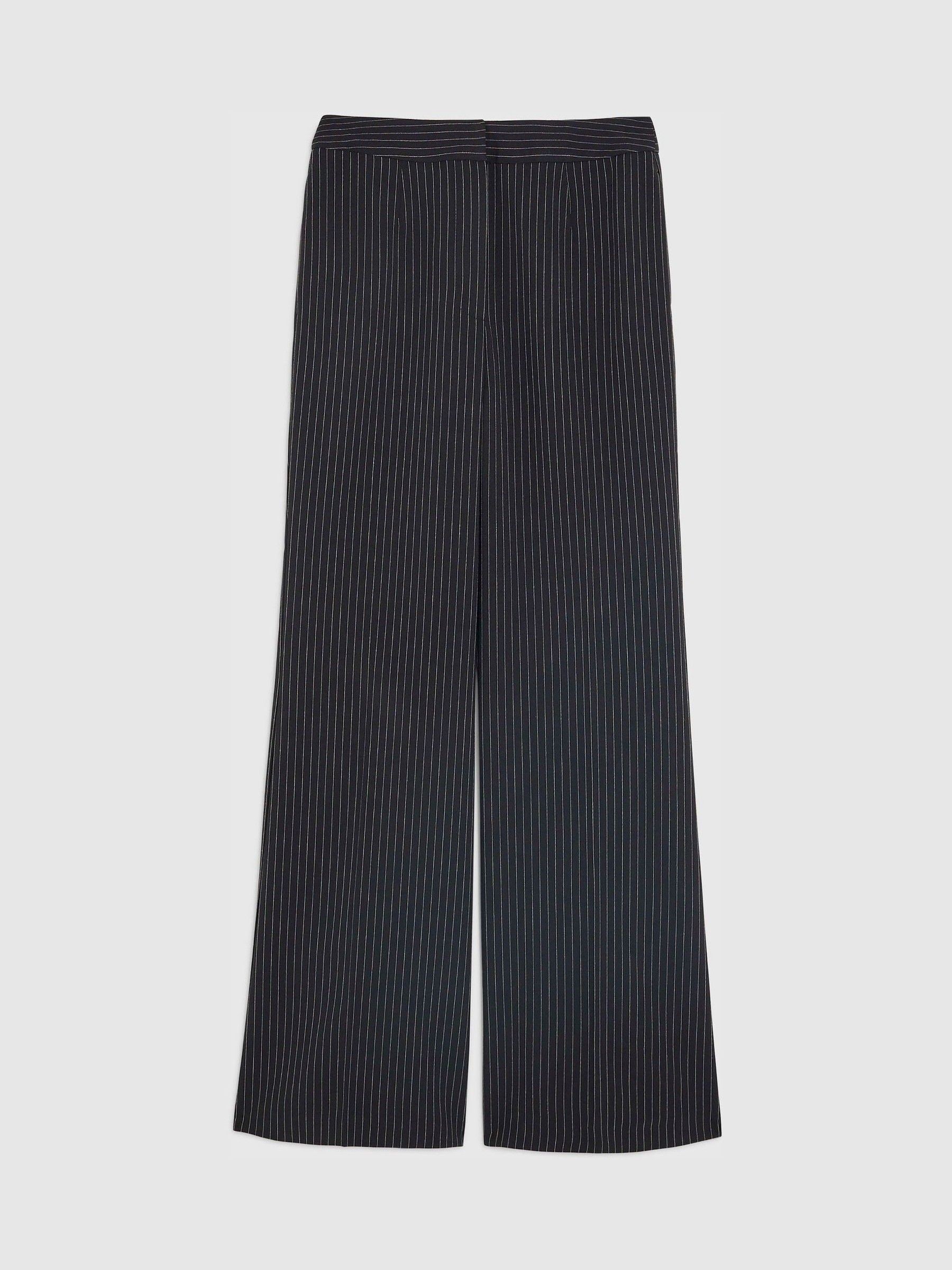Buy River Island Black Pinstripe Soft Flare Trousers from Next USA