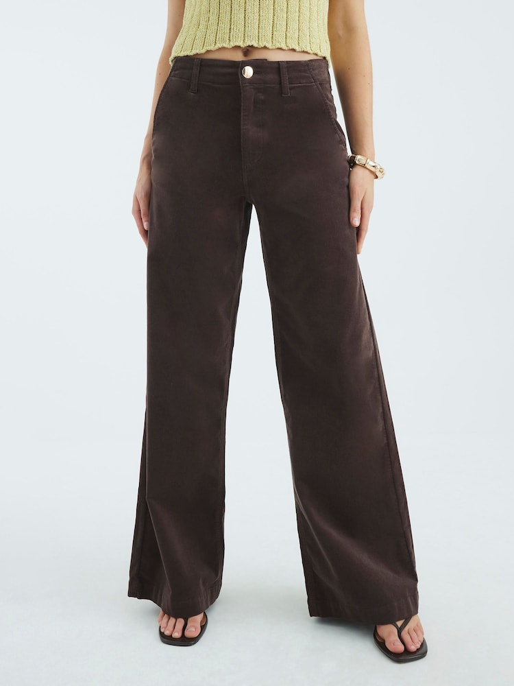 River Island Brown Corduroy Palazzo Jeans - Image 4 of 4 River Island Brown Corduroy Palazzo Jeans - Image 4 of 4