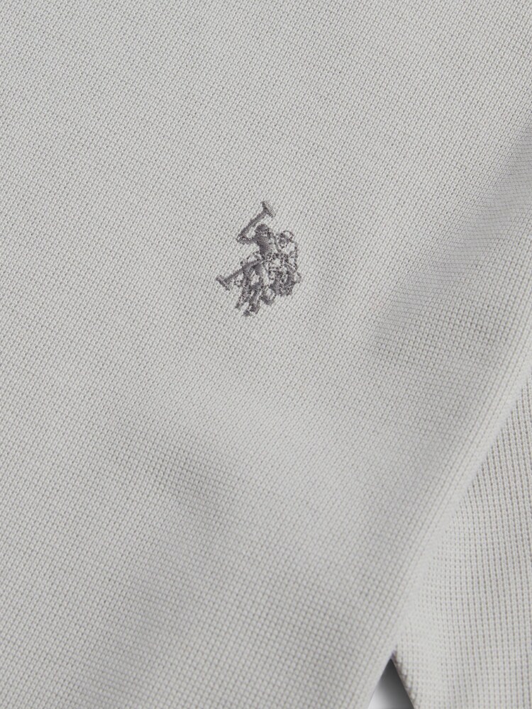 U.S. Polo Assn. Grey Knit Texture Jersey T-Shirt - Image 3 of 3 U.S. Polo Assn. Grey Knit Texture Jersey T-Shirt - Image 3 of 3