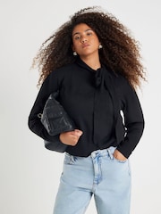 River Island Black Tie Neck Jumper - Image 3 of 6