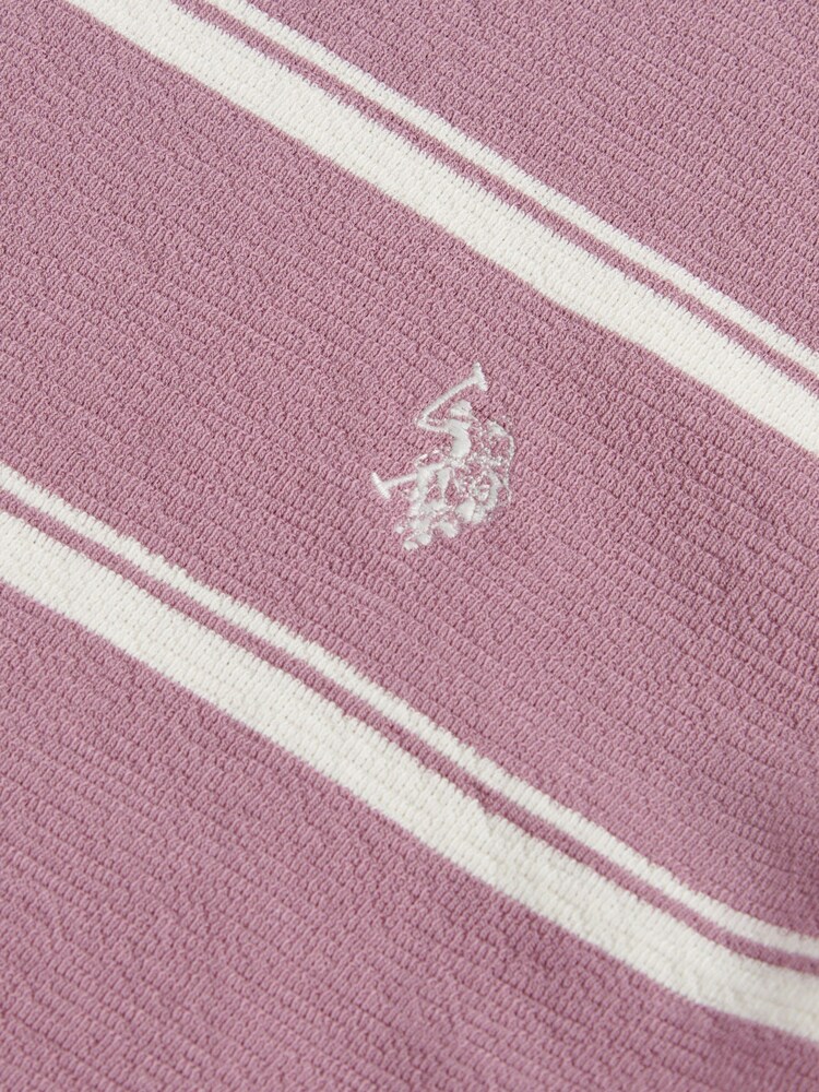 U.S. Polo Assn Purple Terry Stripe T-Shirt - Image 3 of 3