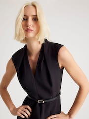 River Island V-hals midikjole med belte - Bilde 2 av 4