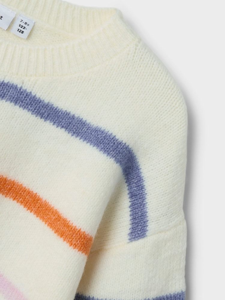 Name It White Cosy Stripe Jumper - Image 3 of 3