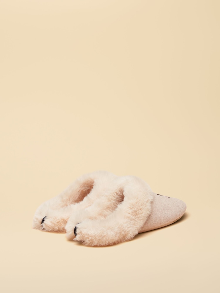 Joules Slippet Luxe Oat Cat Slippers - Image 2 of 6 Joules Slippet Luxe Oat Cat Slippers - Image 2 of 6