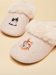 Joules Slippet Luxe Oat Cat Slippers - Image 5 of 6