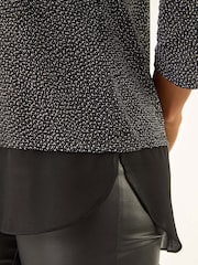 Roman Metallic Shimmer Chiffon Hem Blouse - Image 5 of 5