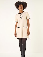 Roman White Bow Detail Knitted Dress - Image 2 of 5
