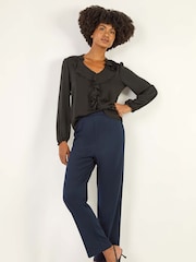 Roman Blue Straight Leg Ponte Stretch Trousers - Image 1 of 5