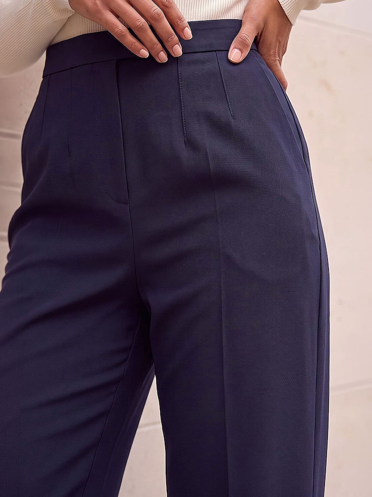 Roman Blue Straight Leg Ponte Stretch Trousers - Image 4 of 4 Roman Blue Straight Leg Ponte Stretch Trousers - Image 4 of 4