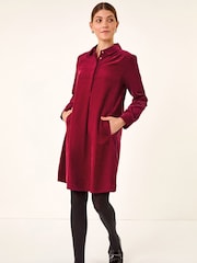 Roman Red Corduroy Tunic Shirt Dress - Image 1 of 5