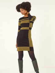 Roman Green Colour Block Knitted Dress - Image 2 of 5