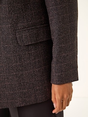 Roman Brown Check Print Longline Blazer - Image 5 of 5