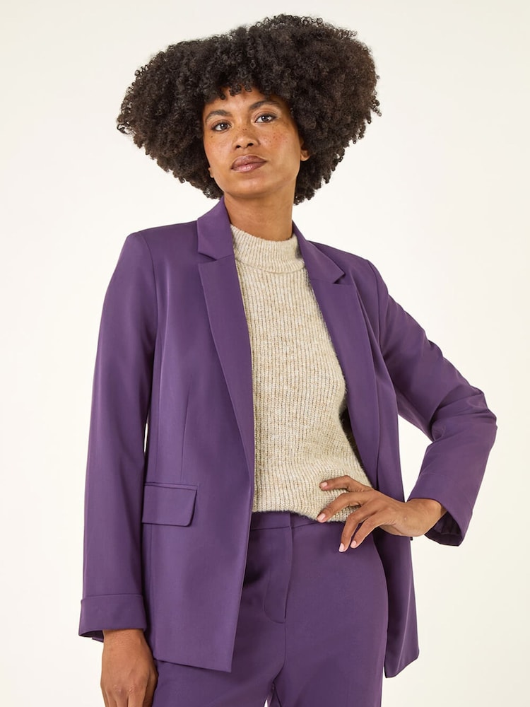 Roman Purple Tailored Collar & Revere Blazer - Image 1 of 5 Roman Purple Tailored Collar & Revere Blazer - Image 1 of 5
