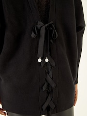 Roman Black V-Neck Lace Back Knit Jumper - Image 5 of 5