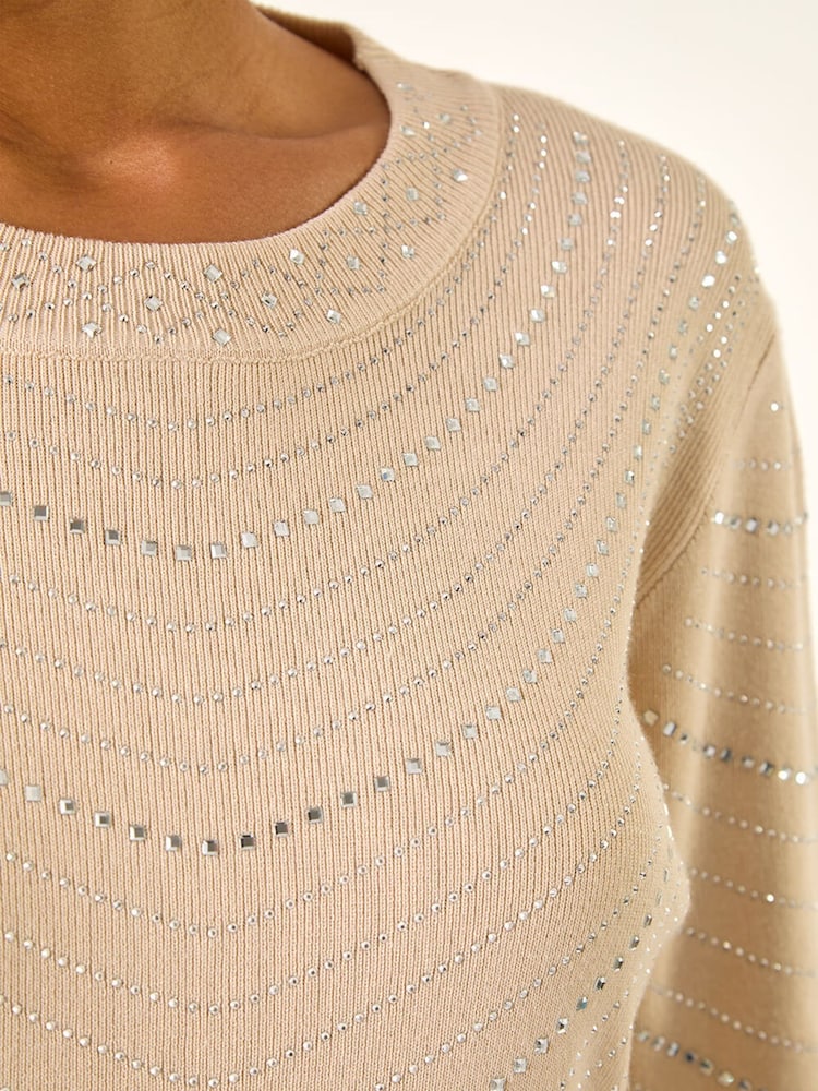 Roman Natural Hotfix Line Knit Jumper - Image 5 of 5