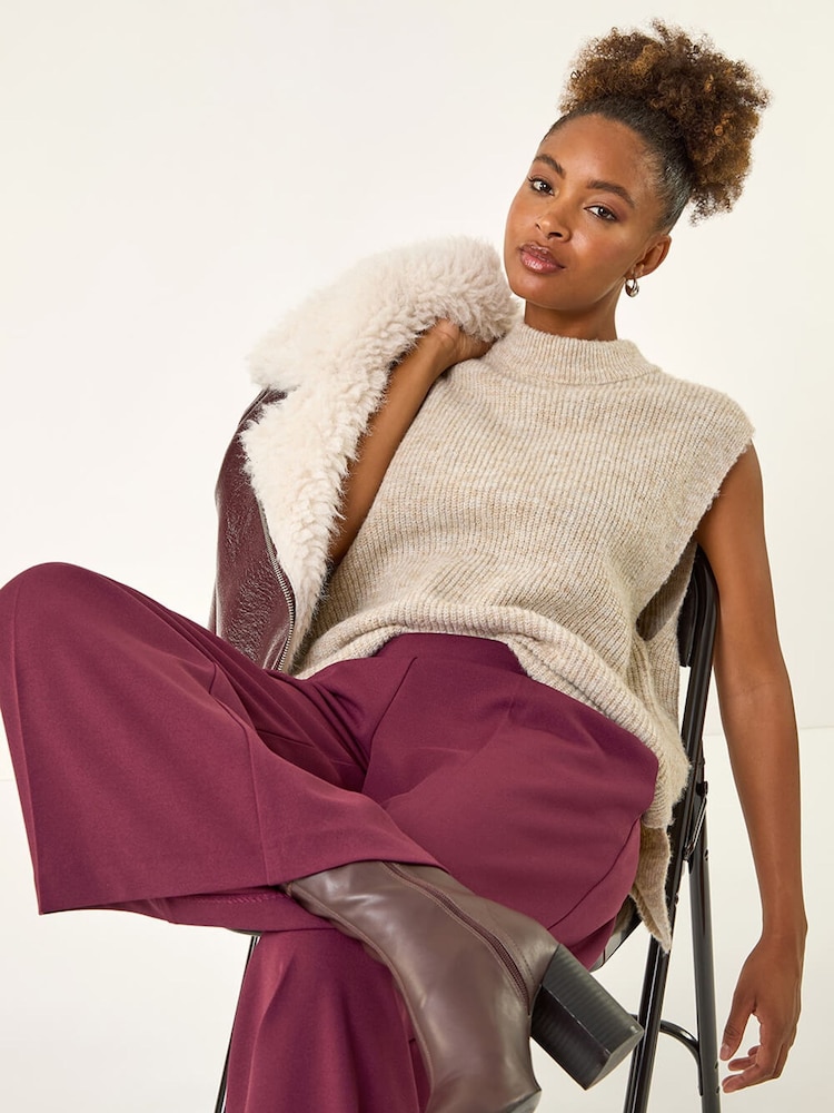Roman Red Wide Leg Premium Stretch Culottes - Image 1 of 5 Roman Red Wide Leg Premium Stretch Culottes - Image 1 of 5
