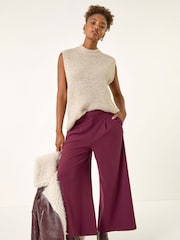 Roman Red Wide Leg Premium Stretch Culottes - Image 2 of 5