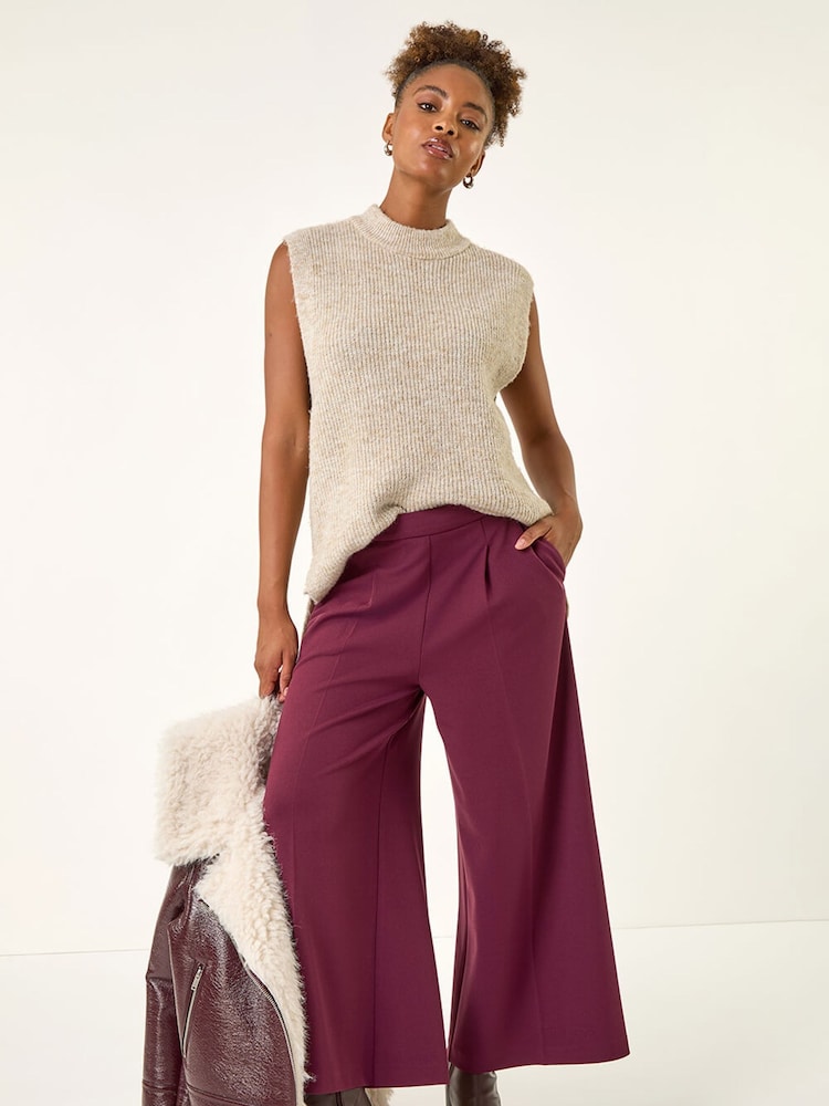Roman Red Wide Leg Premium Stretch Culottes - Image 2 of 5 Roman Red Wide Leg Premium Stretch Culottes - Image 2 of 5