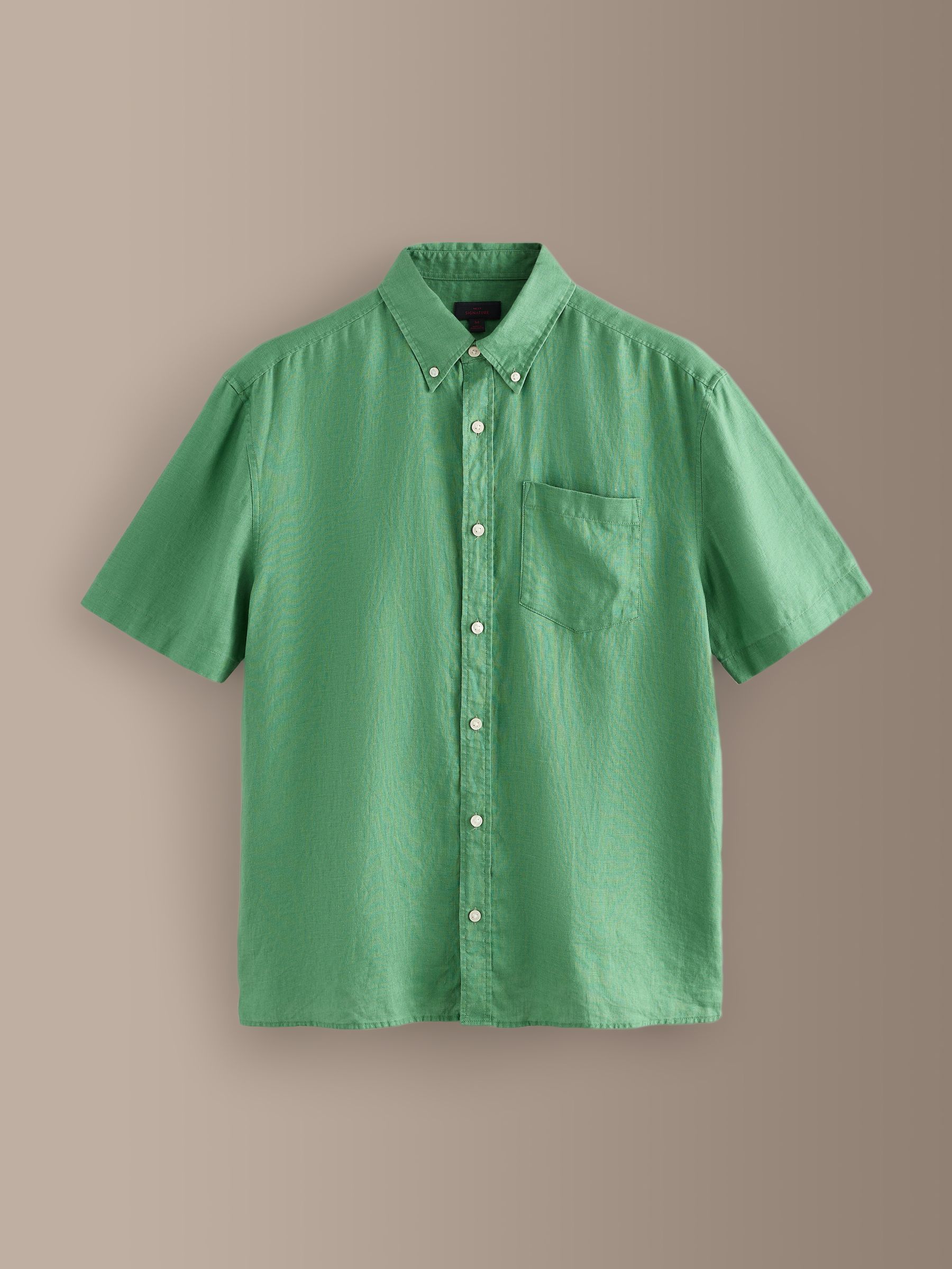 Buy Green Short Sleeve Signature 100% Linen Shirt from Next USA