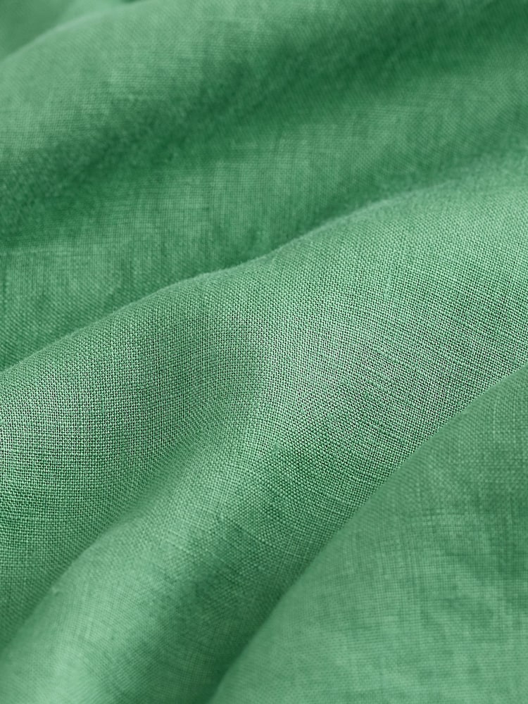 Green Short Sleeve Signature 100% Linen Shirt - Image 7 of 7