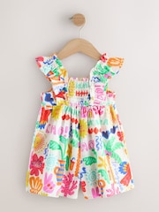Multi Summer Palm Print Frill Sleeve Playsuit (3mths-7yrs) - Image 5 of 7
