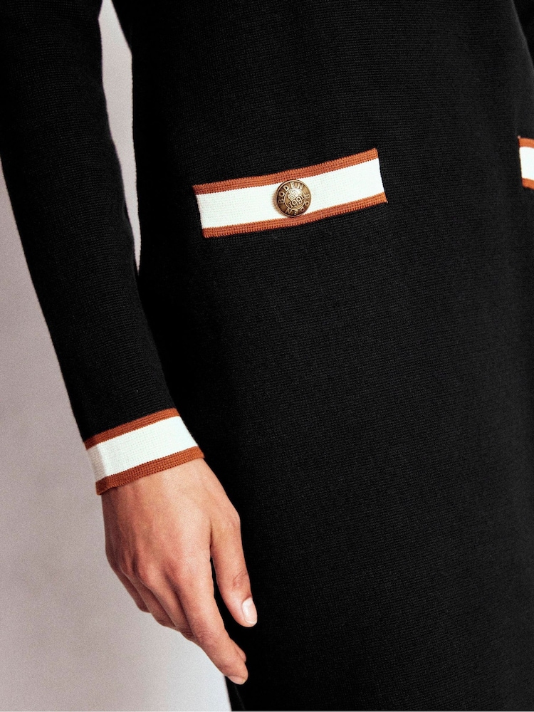 Boden Black Petite Holly Knitted Dress - Image 5 of 5 Boden Black Petite Holly Knitted Dress - Image 5 of 5
