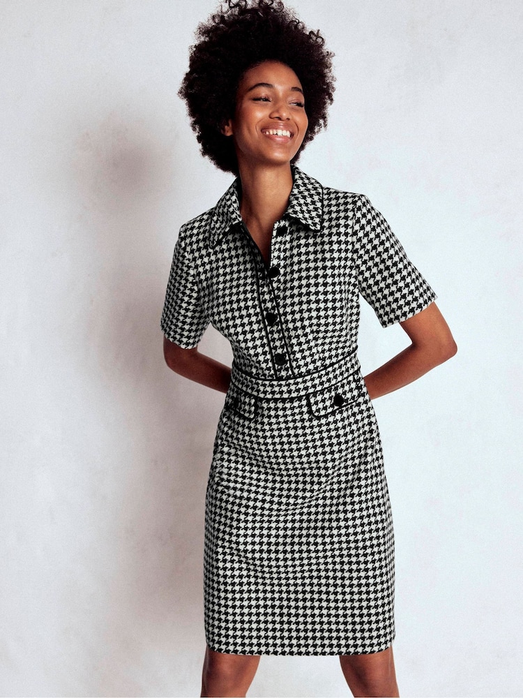 Boden Black Eda Wool Shift Dress - Image 2 of 4